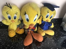 Vintage Tweety Pie Warner Bros/Looney Tunes Soft Toys: Graduation, Cupid, Beanie