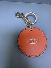 Coach Compact Mirror Bag Keychain Orange Charm Round Bagcharm: MINOR Blemish