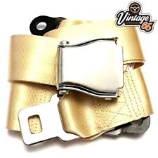 Classic Triumph MG Seat Lap Belt Chrome Buckle 2 Point Adjustable Static Beige