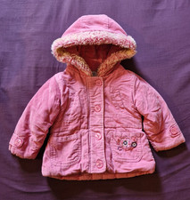 Girls Pink Babble Boom Debenhams Winter Coat Jacket Size 12-18 Months