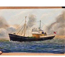 G Murray Painting Grimsby Trawler “Vivaria”