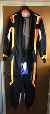 SPARCO THUNDER KART RACING SUIT IN BLACK FLURO ORANGE SIZE MEDIUM WITH CARRY BAG