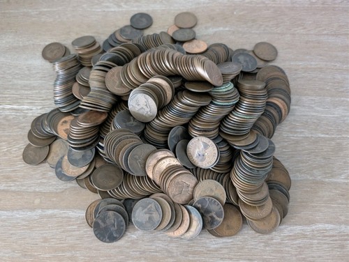 Old coins english - old, pennies