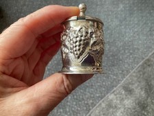 PORTUGUESE TOPAZIO CASQUINHA ORNATE SILVER PLATED MUSTARD POT APPOX 64g