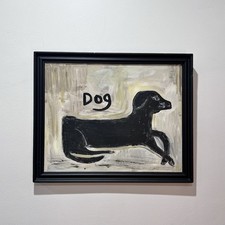 Folk Art Dog Painting In