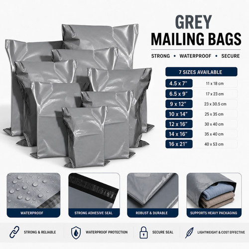 Grey postage bags strong - postage,