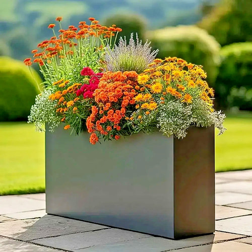 Planters zinc galvanised long - zinc,