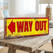 Way Out Sign Fairground Retro