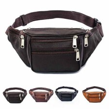 Bum Bag Leather Fanny Pack Unisex  Money Pouch Sports Travel Waist Belt Wallet