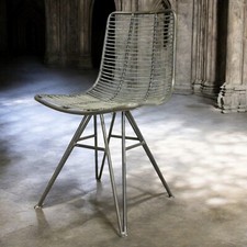 Metal Industrial Wired Office Dining Chair Restro Armless Feature Single Seat 