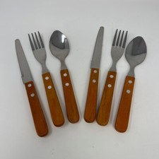6 Pc Wooden Handle Cutlery Set