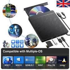DVD CD RW USB External DVD RW Disc Burner Drive Reader Windows 10 11 Laptop PC