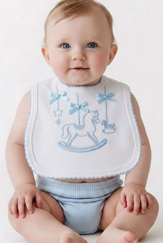 Blue embroidered rocking horse - rocking,