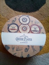Sainsburys Cheese Plates x 4 - Gruyere, Brie, Gouda & Camembert - New/Boxed