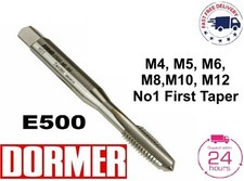 Dormer E500 TAP HSS Straight Flute Taper First No 1 M4, M5, M6, M8, M10, M12 New