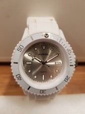 Auriol Ladies White Silicon Watch Face Diameter 4cm New Battery Fitted