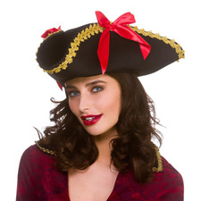 Ladies Tricorn Pirate Hat Adults Fancy Dress Accessory Pirates Hat Mens