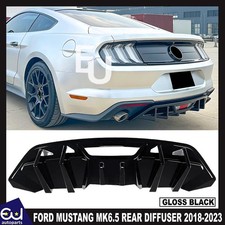 FOR FORD MUSTANG MK6.5 GLOSS BLACK REAR BUMPER DIFFUSER LIP BODY KIT 2018-2023