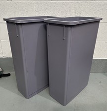 2x Grey 87L Slim Jim Plastic