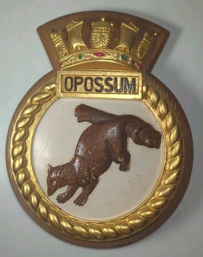 Hms opossum painted plaque - opossum,
