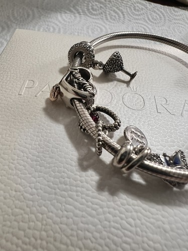 Pandora silver open bangle - silver,