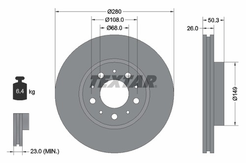 Brake disc front - front, left