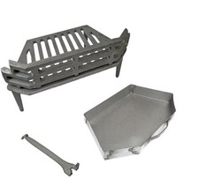 WW Victorian 16" Fire Grate with Coal Saver Classic Ash Pan Lifting Tool Heavy