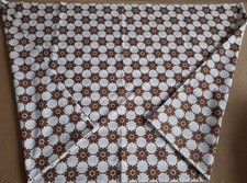 Vintage  1970's  single bedding flat sheet  Brown Floral Daisy design   Preloved