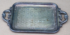ANTIQUE JOSEPH FRAGET N PLAQUE SILVERPLATED RECTAGLE SERVING TRAY PLATE NOUVEAU