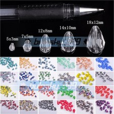 Crystal Glass Teardrop Faceted Loose Craft Beads lot 5x3 7x5 12x8 15x10 18x12mm