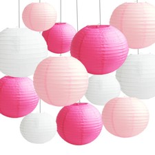 Time to Sparkle 12 Mixed Large Round Chinese Paper Lanterns Lamp Wedding Party