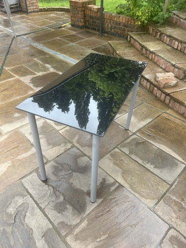 Black glass desk ikea - black,
