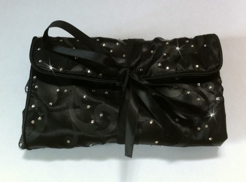 Black jewellery wrap roll - black,