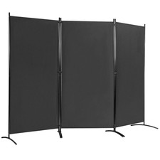 3 Panel Black Foldable Room Divider