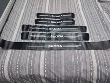 Skoda Octavia Carbon Fibre Affect Vinyl Door Sill and Boot Scuff Protectors