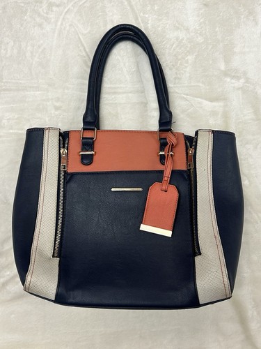Navy cream orange faux - cream,,