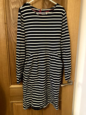 Joules Navy Stripe Long-sleeved Jersey Dress Size 12