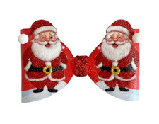 Red Sparkling Father Christmas Hair Bow  Alligator Clip UK Seller ??
