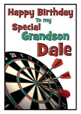 darts personalised A5 birthday