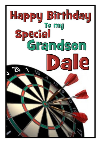 Darts personalised birthday - darts, a5