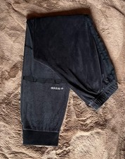 Adidas Ladies Velour Tracksuit Pants  Black Size M Cotton Blend