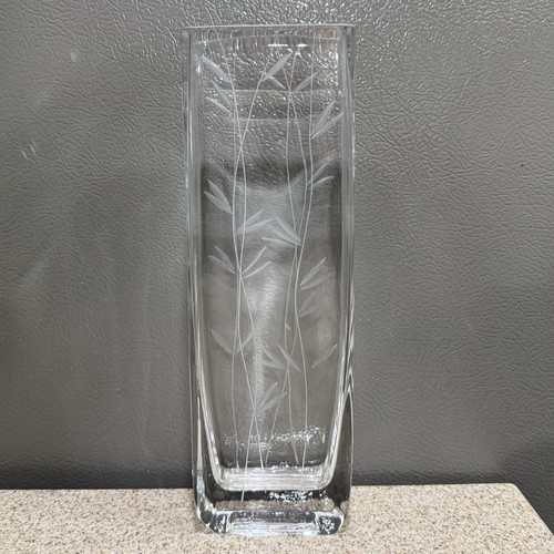 Vtg clear crystal art - crystal, glass
