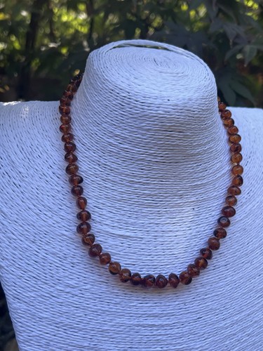 Amber necklace cognac colour - necklace,