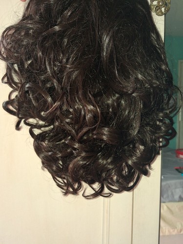 Shoulder length dark brown