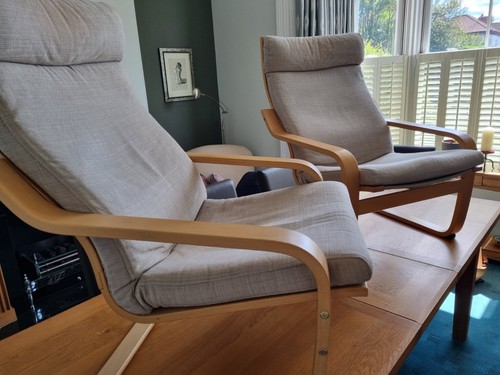 Ikea poang chairs light wood - poang,