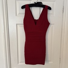 Hearts & Bows Ladies Stunning Deep Red Sleeveless Bandage Body Con Dress (10)