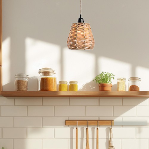 Woven lampshade pendant light - woven,