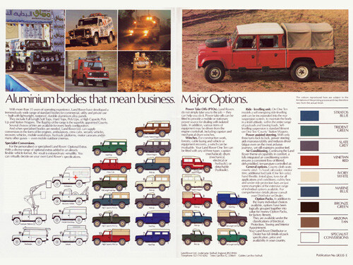 Land rover colour range retro - land,
