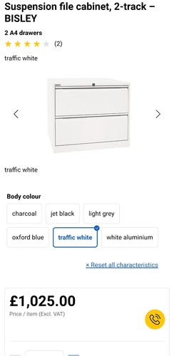 Bisley steel filing cabinet - steel,