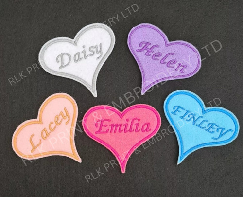 Personalised embroidered heart - personalised,